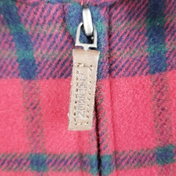 Ralph Lauren 100% Lambswool Plaid Zip Blazer size Small - Picture 5 of 9
